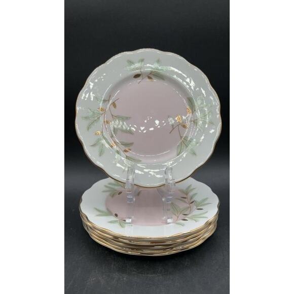 Royal Albert Braemar Bone China 6.25" Dessert Plates Set of 6 Pink Gold Fluted - Picture 1 of 13